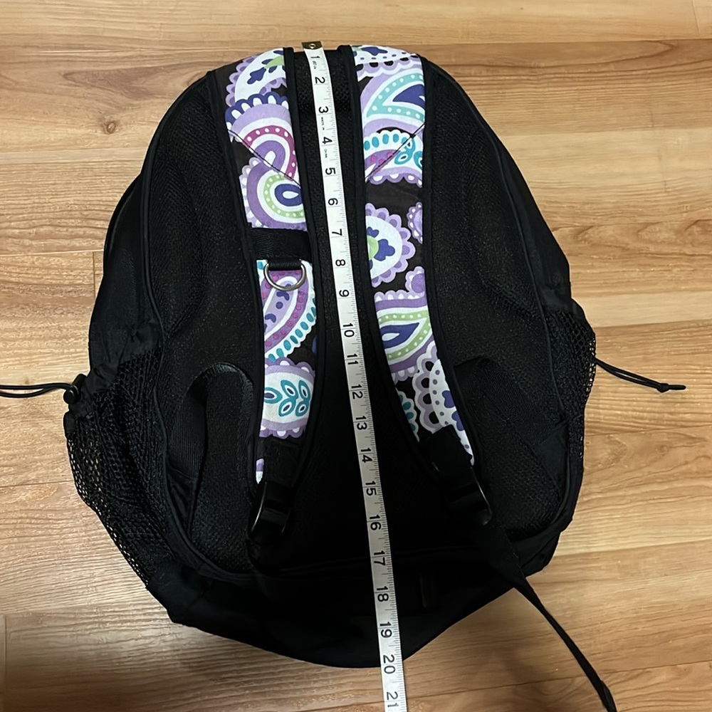 Pottery Barn Teen Black and Purple Paisley Backpack - Picture 8 of 9